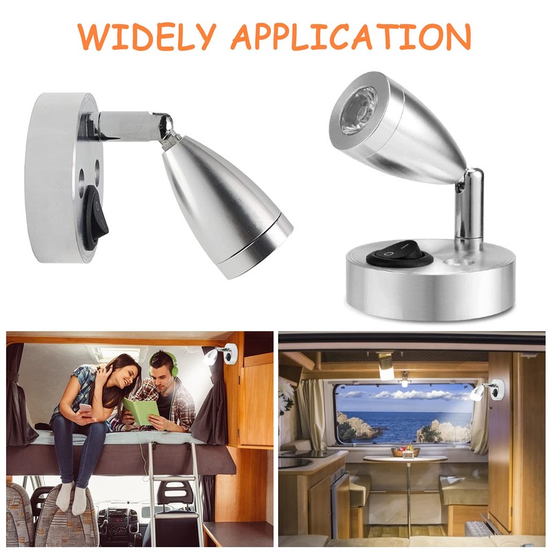 ICOUVA 12V LED Spot Reading Light,Warm Light with Adjustable Switch