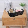 Gitany Black Plastic Baskets Set of 6, Rectangle Slim Storage