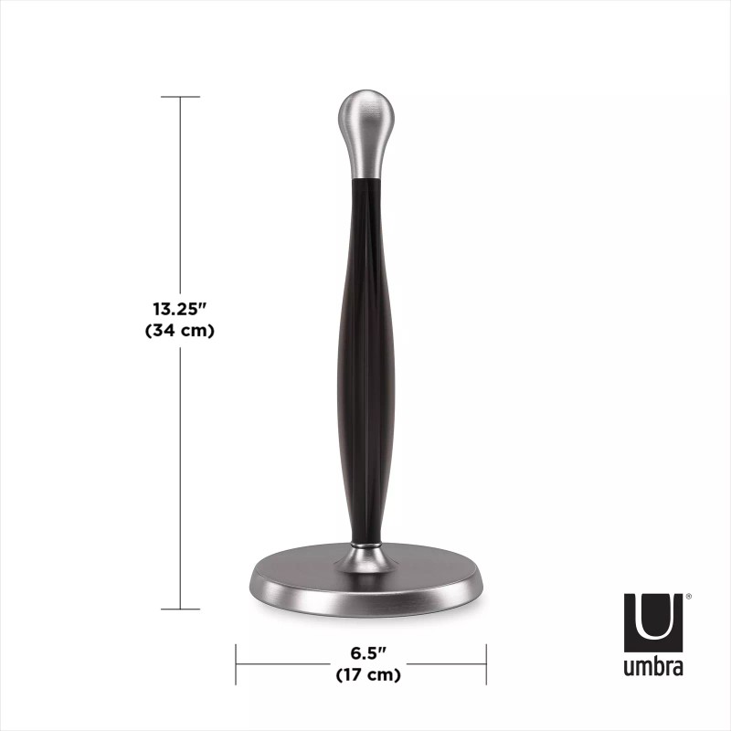 Umbra Tug Modern Nickel Stand Up Paper Towel Holder Easy