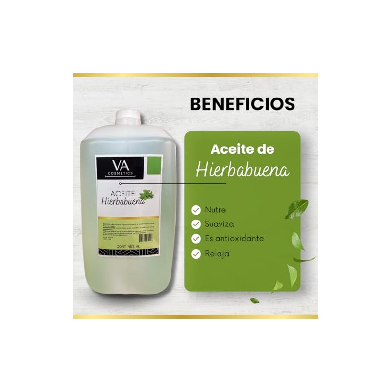 Aceite Masajes Hierbabuena Corporal Spa Profesional 4 Litros VA
