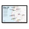 Framed College Football Stadium Map - Features Pac 12 Teams