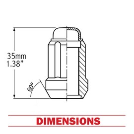 Wheel Accessories Parts Juego de tuercas para ATV/UTV 16 rojas de 10 x 1.25 pulgadas de largo para automóvil de diámetro pequeño bulto de bellota estriada con bloqueo de asiento con llave (M10 x 1.25, rojo)