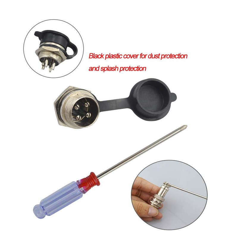QitinDasen 6Pcs Premium 4 Pin GX16 Aviation Connector, 5A 16mm