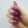 Purple Chrome Press on Nails Medium Almond, SXVME Chrome Fake