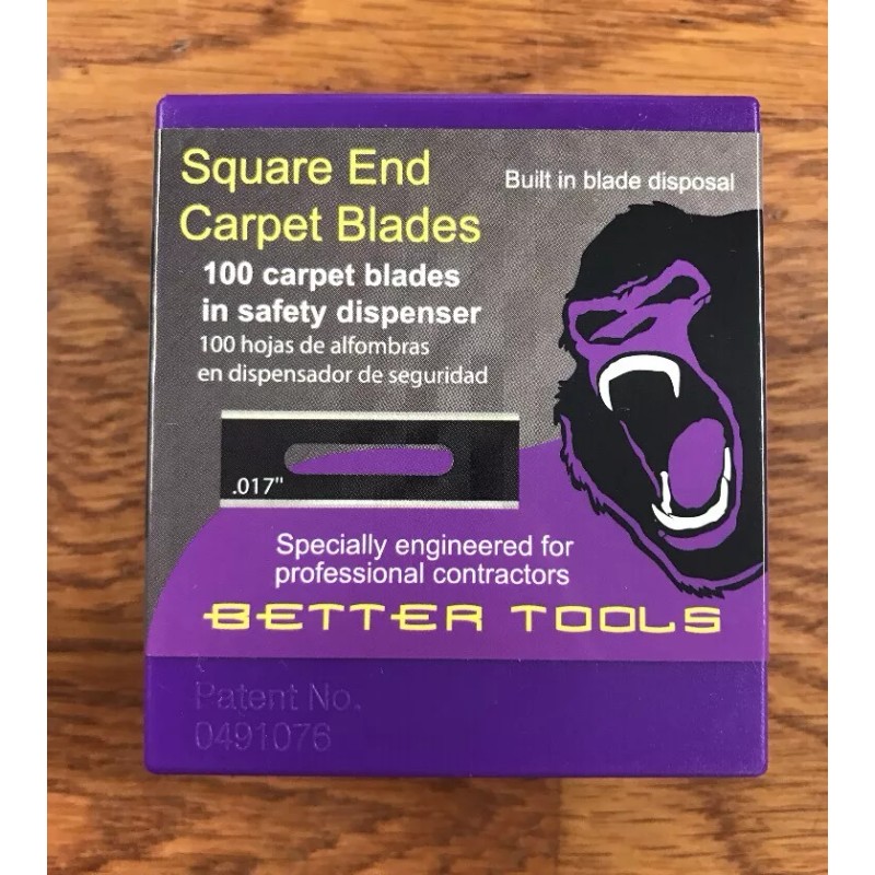 Better Tools Square Carpet Knife Blades, 100 Per Box