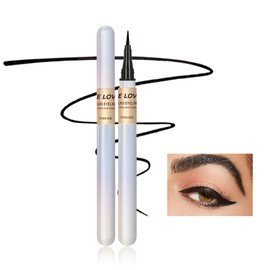 MIESCHER Black Liquid Eyeliner Pen, Eyebrow Pencil & Ultra-Fine Liquid Eyeliner Smudge-Proof Waterproof Eyeliner Pencil, Precision Felt Eyeliner, Long-Lasting Smooth Eyeliner Pen Eye Makeup