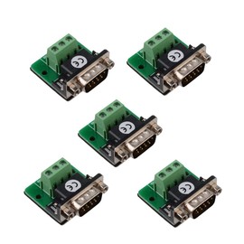 euroharry RS232 D-SUB DB9 Male Adapter to Terminal Connector Signal Module (5x Plug)