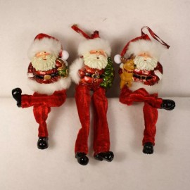 Unbranded 3 Piece Lot Santa Claus Ornament Bendable Legs 3 Styles 7" Tall #51007824