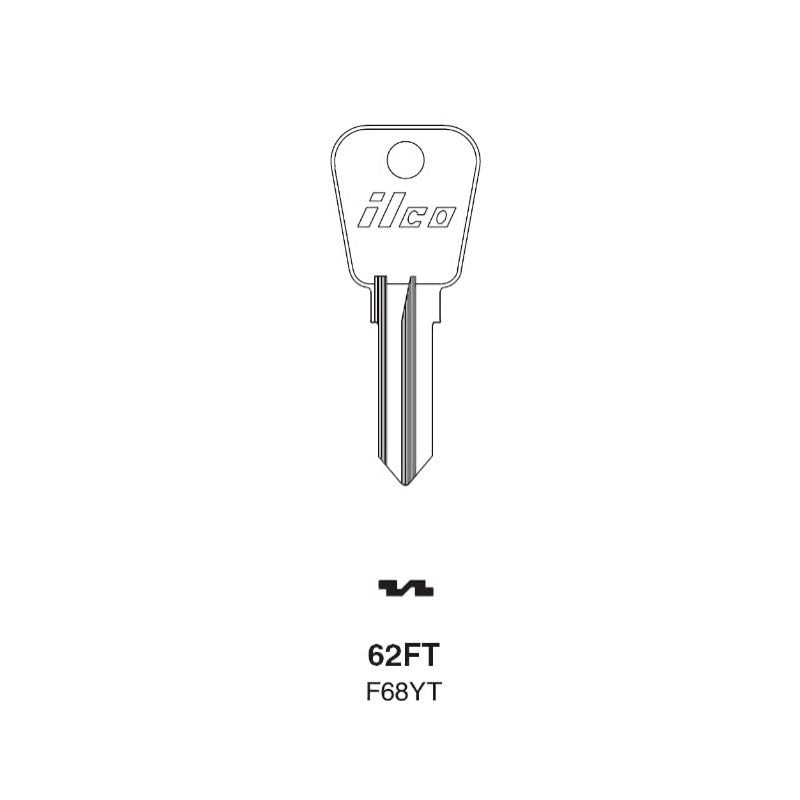 Ilco 62FT Key Blank Replacement for British Auto F68YT (10-Pack)