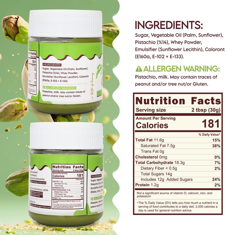 Pistachio Cream Spread – Sweet Pistachio Cream for Dubai Chocolate,