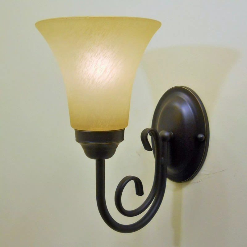 Quorum International Dark Brown Bronze Finish Swirl Glass Wall Sconce