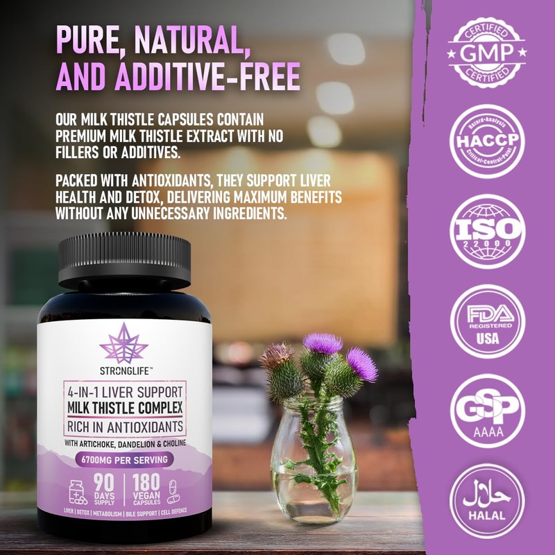 Milk Thistle Complex Capsules – 6000mg Silymarin Extract with Artichoke,