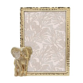 Gift Gift - Marco de fotos moderno de elefante dorado de 4 x 6 pulgadas para exhibición de mesa, perfecto para decoración del hogar, boda, día festivo, graduación, foto de hito