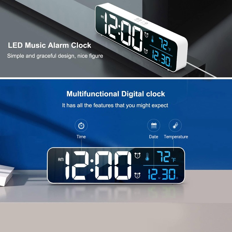 Digital Clock, Clock for Bedroom, Clocks for Living Room Decor,