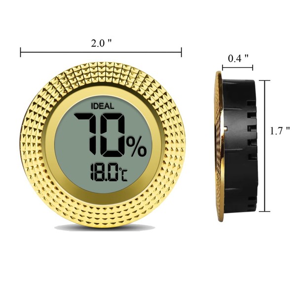 Cigar Digital & Analogy Hygrometer - High Precision Adjustable Digital