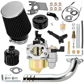 YOXUFA Predator 212 Stage 1 Kit with 212cc Carburetor Exhaust Pipe Replacement for Predator 224 196cc Coleman CT200U BT200X Baja Mini Bike KT196 Hammerhead 80T Go Kart GX160 GX200 6.5hp Engine Parts