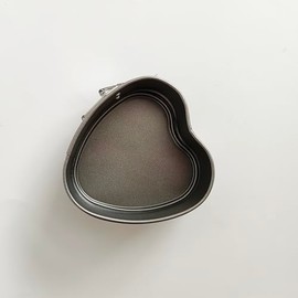 Proshopping Small Springform Pan Set 4 Inch, Heart Shape Cheesecake Pans Removable Bottom, Heart Baking Molds for Valentine's Day, Lovers - Carbon Steel, 2 Sets