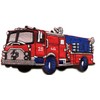 Fire engine truck rescue pumper retro embroidered applique iron-on patch