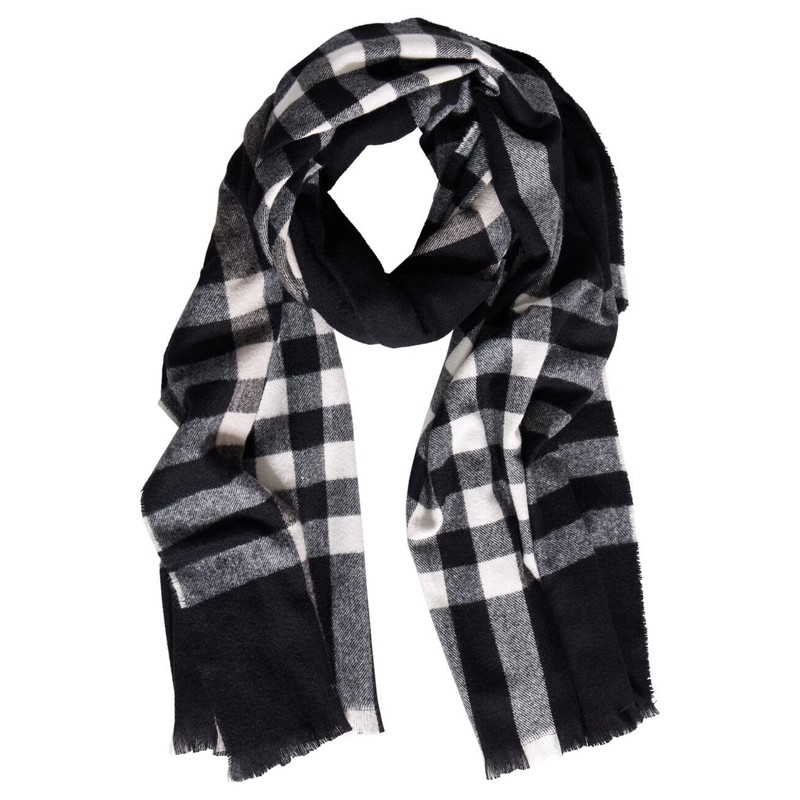 Street One Women's Checked Scarf, black