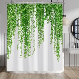 Baocicco Lush Vine Plants Shower Curtain Green Leaves Lvy Natural Botanical Shower Curtains Decorative for Bathroom Waterproof Fabric Shower Curtain with Hooks 60x72 Inches