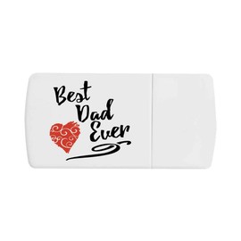 'Best Dad Ever with Red Heart' Pill Box with Tablet Splitter (PI00029084)