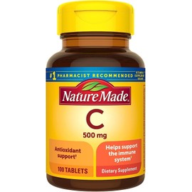 Nature Made Gluten-Free Vitamin C 500mg Dietary Supplement, 100-Tablets