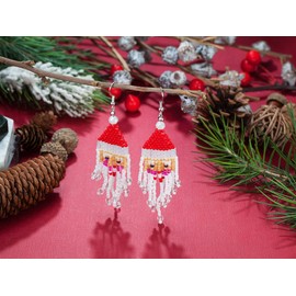 2022 Christmas Earrings Santa Beaded Drop Earrings Dangle Earrings For Women