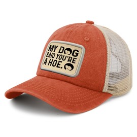 My Dog's Said You're A Hoe Hat for Mens Funny hat Washed Distressed Baseball Cap Vintage Washed Dad Saffron