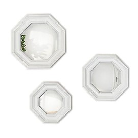 Two's Company Octogon Set of 3 Convex Hanging Wall Mirrors - Resin/Mirror