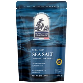 Le Saliculteur de Guerande Coarse Sea Salt -Traditional Hand Harvest- French Organic Mineral Salt 16oz- Unrefined Grey Sea Salt- PGI-Certified Gros Sel Gris 1lb