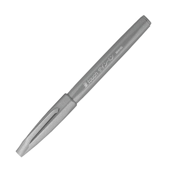 Pentel Brush Sign Pen, Fibre-Tip Pen, Brush-Like Tip, SES15C-12