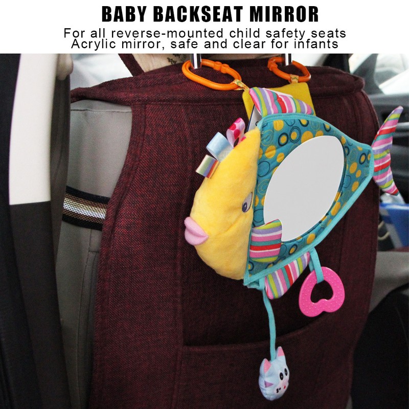 Car Backseat View Mirror Plush Fish Shape Cartoon Pattern Safety