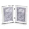 Sonia Jewels Real Silver-plated Beaded Double 5x7 Photo Frame 9.5"