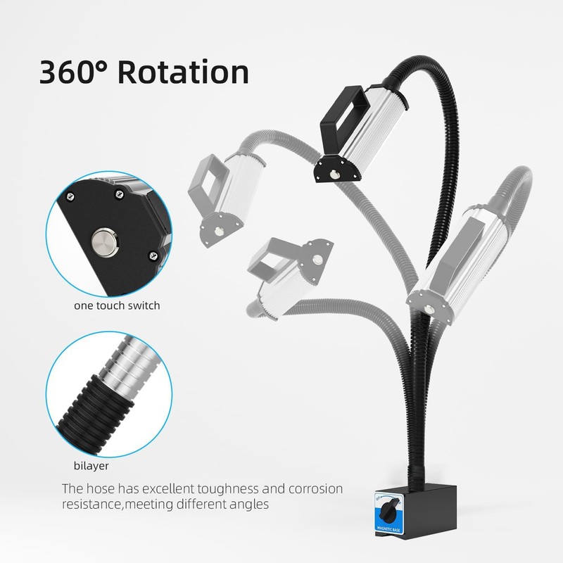 Youtemei Lathe Led Work Light Magnetic Waterproof Gooseneck Lamp Mechanic