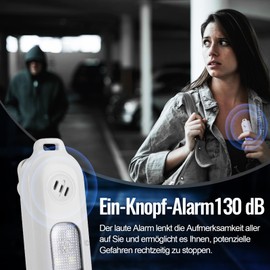 tlidfgeo Pocket Alarm, LED Clip Lamp, Mother's Day Gift, for Outdoor Running, 130 dB Buzzer Alarm with Clip, Hiking Safety Light with Charging Cable for Alone Living and Running at Night