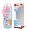 NUK Kiddy Cup Toddler Cup | 12+ Months | 300 ml | Leak-Proof Toughened Spout | Clip & Protective Cap | BPA-Free | Pink
