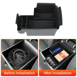LUNQIN Car Center Console Organizer Tray for Kia Forte 2019 2020 2021 2022 2023 2024 Auto Interior Accessories Front Seat Middle Armrest Box Storage Bag Glove Hidden Accessory