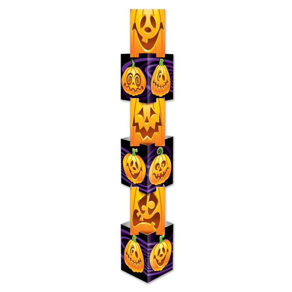 Beistle Club Pack Halloween Jack-O-Lantern Column Tower Decoration, Box of