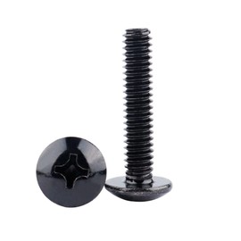 VAMUOEFL 1/4-20 x 2 Truss Head Machine Screws Black Finish, Phillips Drive, 304 Stainless Steel 18-8, Full Thread, 20Pcs