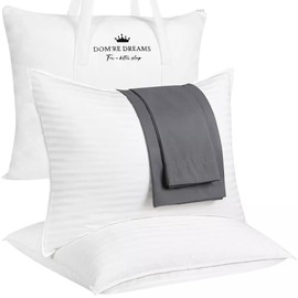 Luminuxe Down Alternative Bed Pillows Set of 2 with 2 Pillow Cases Included, Queen Size, Dark Gray