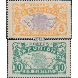 Reunion 90-91 with hinge 1922 Locals Motives (Stamps for collectors) Flags/Coats of Arms/Maps