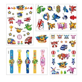 Super wings Temporary Tattoos,4 Sheets 100+ Patterns Jett Tattoo Stickers