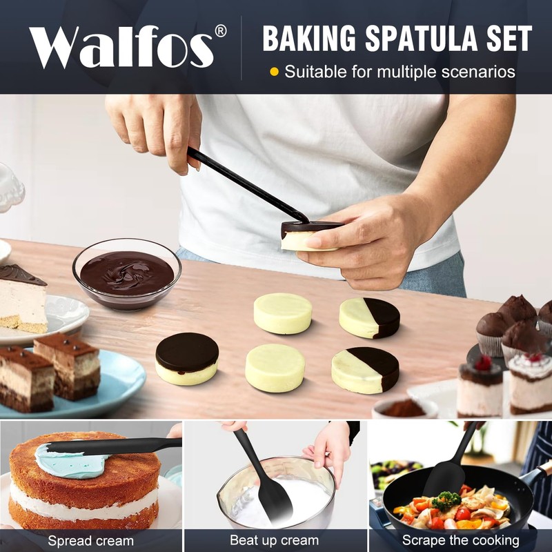 Walfos Silicone Spatula Set of 5 - (600°F) High Heat