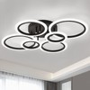 TEMINBU Modern LED Ceiling Light, Black 6 Rings Flush Mount