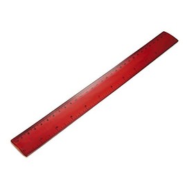 eBuyGB Flexible Plastic Transparent Red Ruler, 30 cm, Pack of 2
