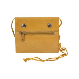 Neck purse LEAS, Genuine Leather, beige/nature - ''LEAS Travel-Line''