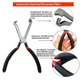 2Pcs Upgraded ‌Electrical Disconnect Pliers, Electrical Connector Disconnect Pliers, Automotive Fuel Line Petrol Clip Pipe & Hose Disconnect Tools with Anti-Slip Grip,for Fuel Injectors