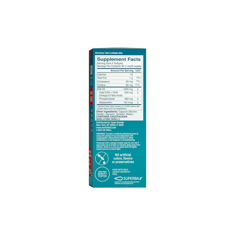 Kori Krill Suplemento de aceite Omega 3 de absorción superior,