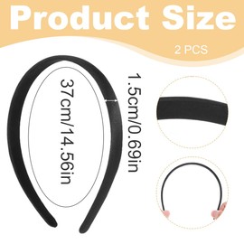 DLPRK 2 x Hair Bands, Women's Solid Colour Simple Hair Accessories, Girls Fashion Hair Accessories