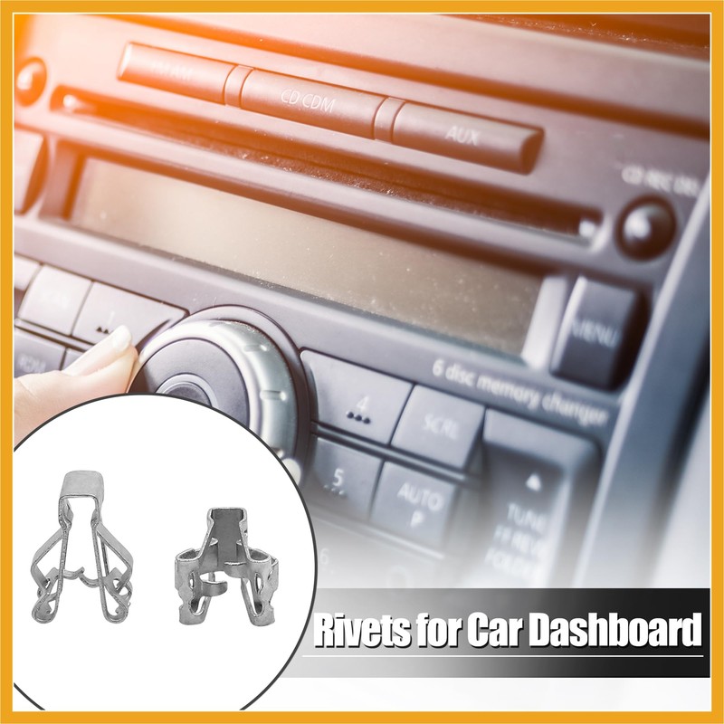 Partuto 20pcs Console Dash Panel Metal Retainer Trim Rivets Clips
